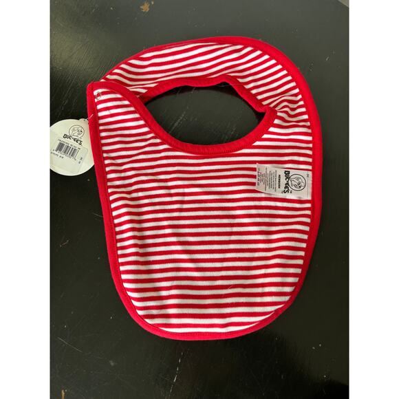 Buc-ees Red & White Stripe Newborn Bib Snap Closure NWT - Picture 2 of 7